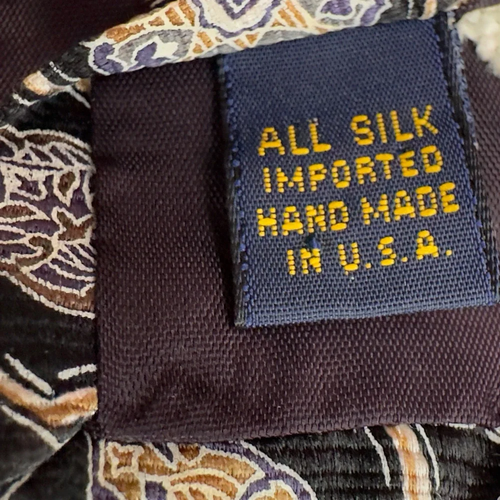 XMI 100% Silk Dress Tie Made in USA Black Geometric Pattern‎ 58